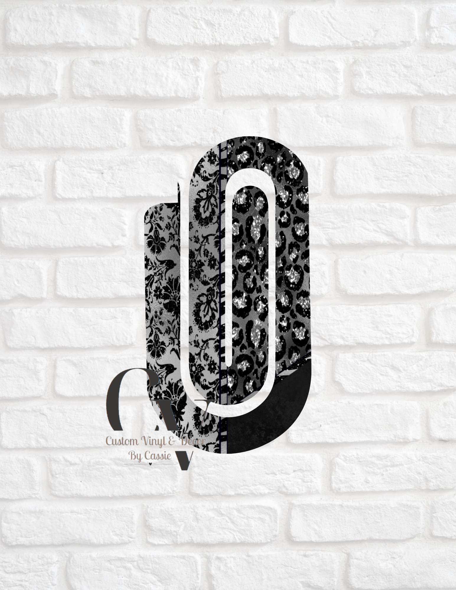 Black Split Pattern Paperclip Bookmark