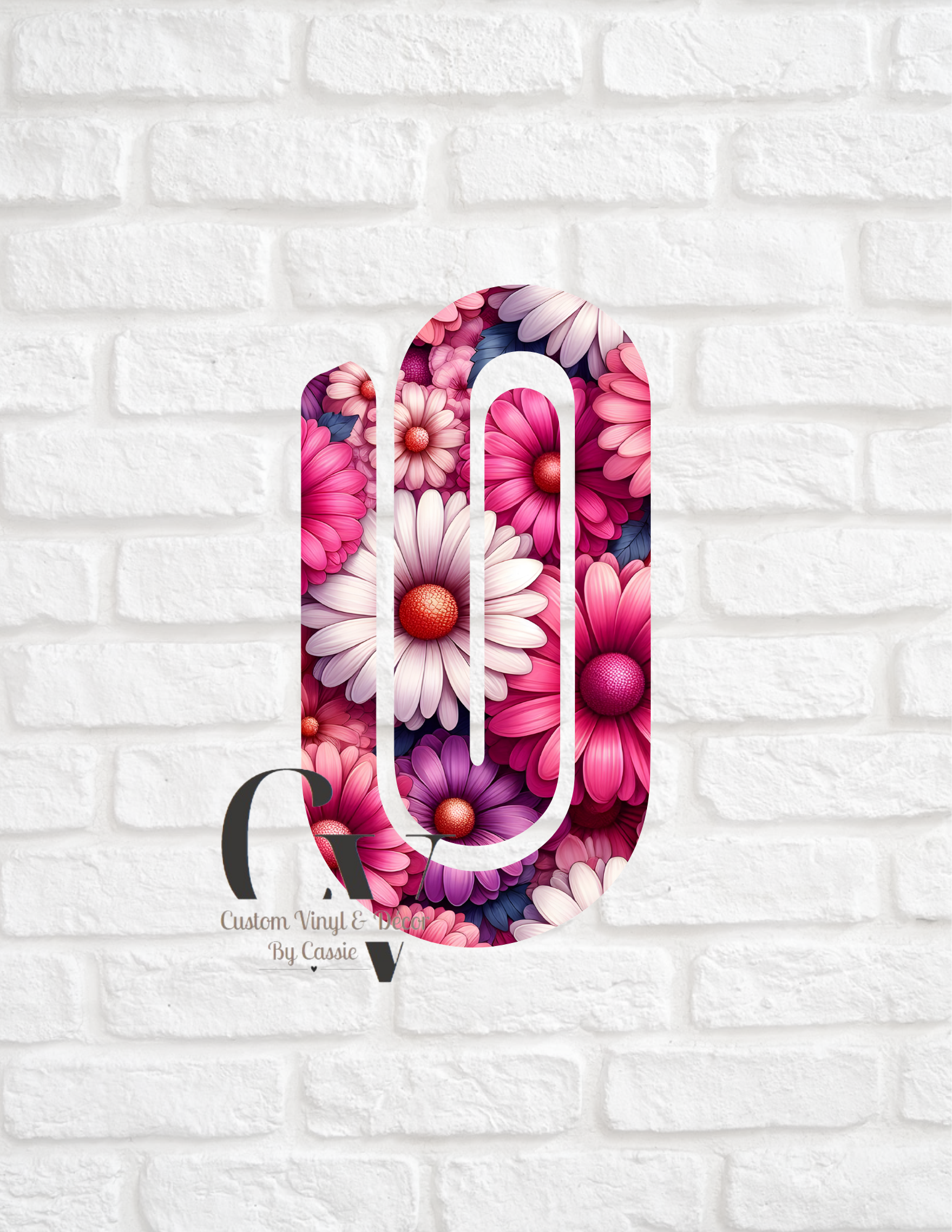 Pink Daisy Paperclip Bookmark