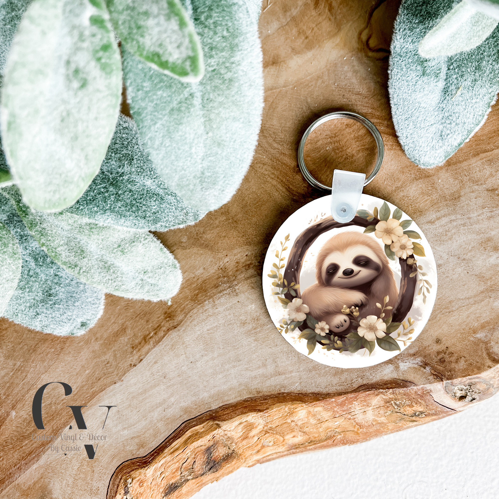 Sleeping Sloth Keychain
