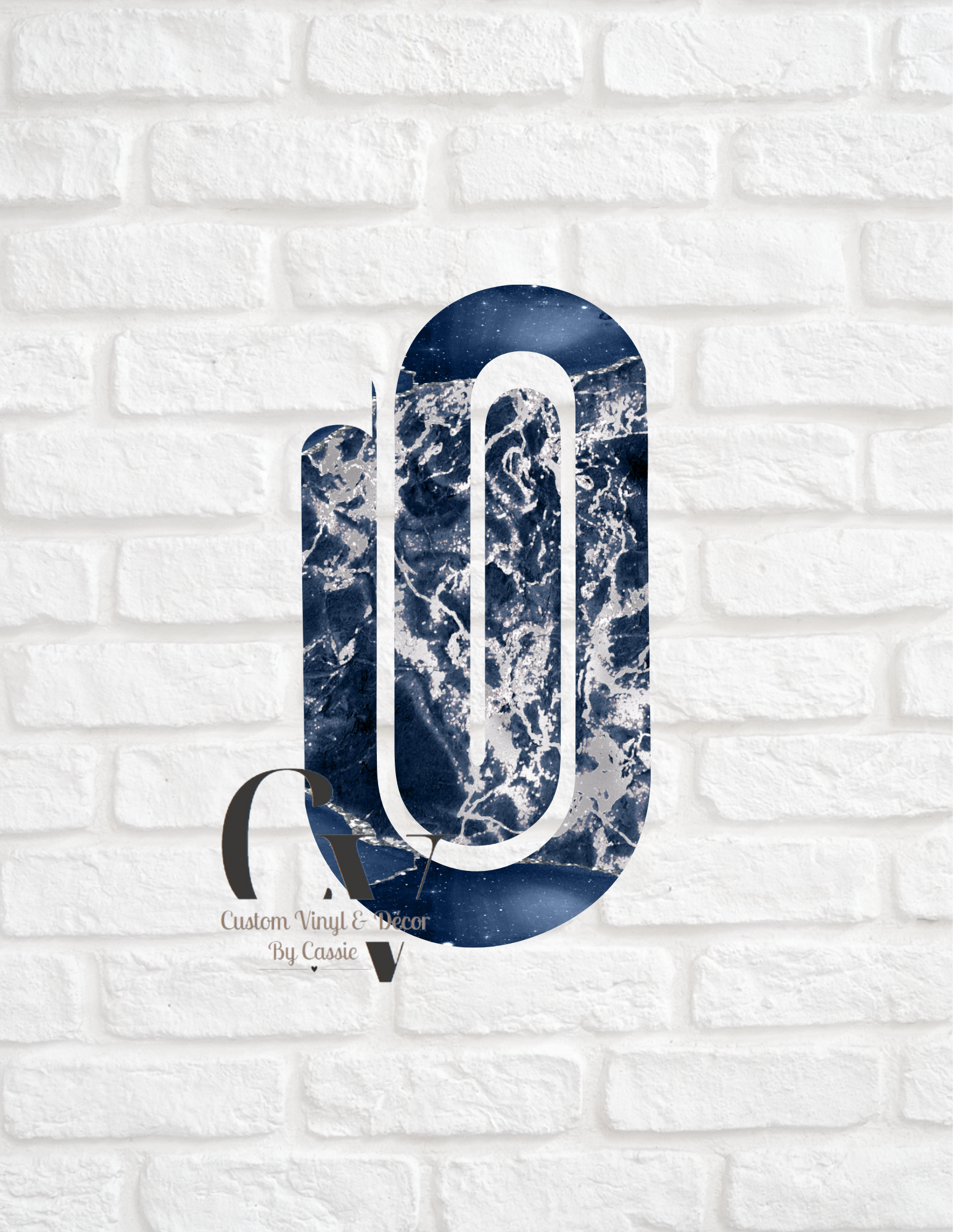 Dark Blue Patterned Paperclip Bookmark