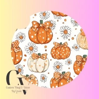 Coquette Pumpkin Car Coaster Set