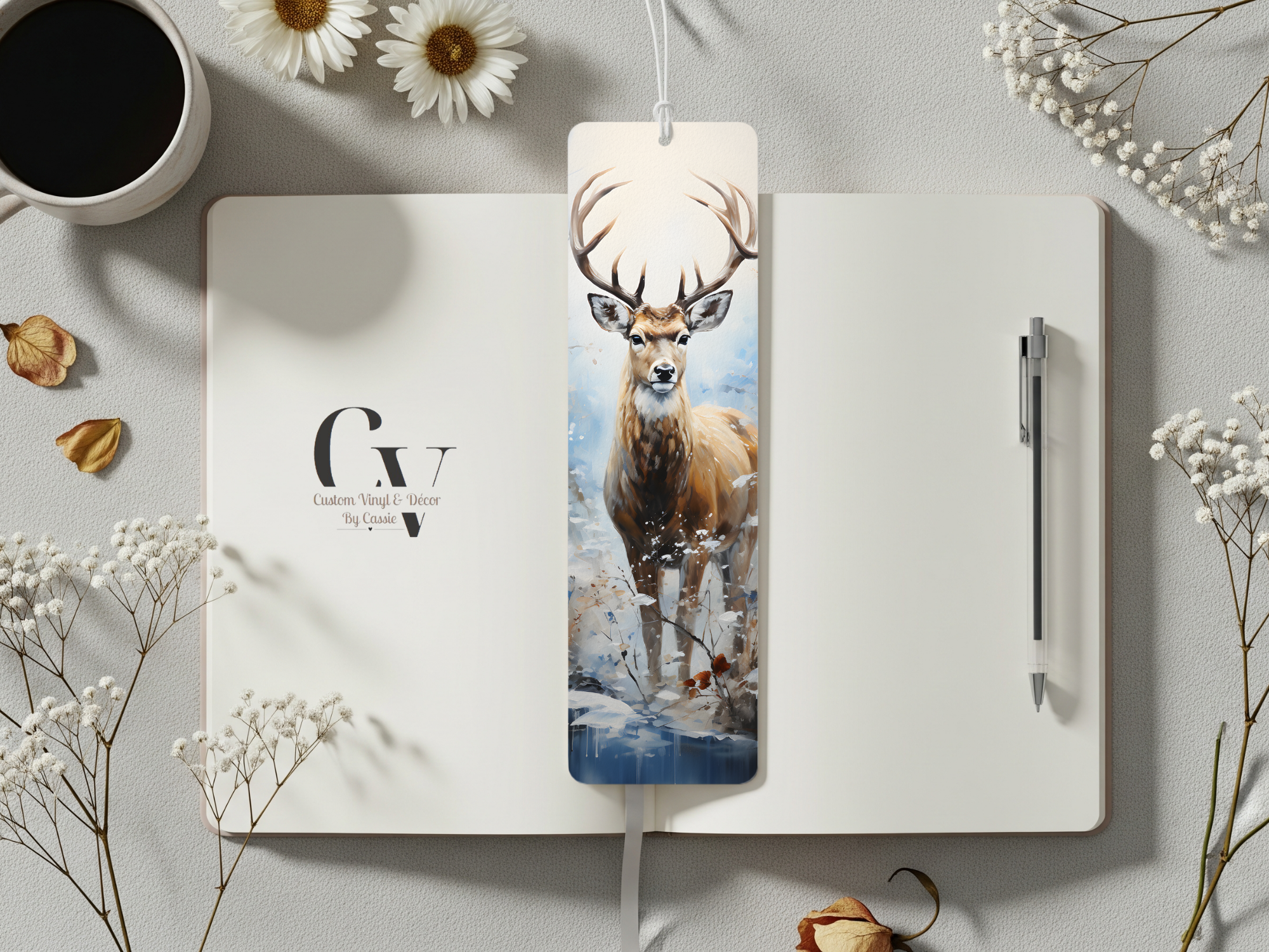 Snowy Deer Bookmark