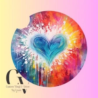 Rainbow Heart Car Coaster Set