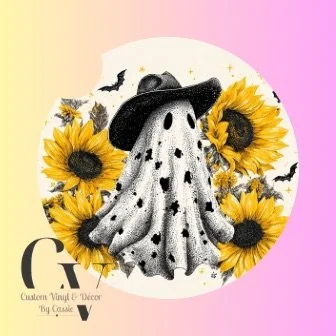 Sunflower Ghost Car Coaster Set