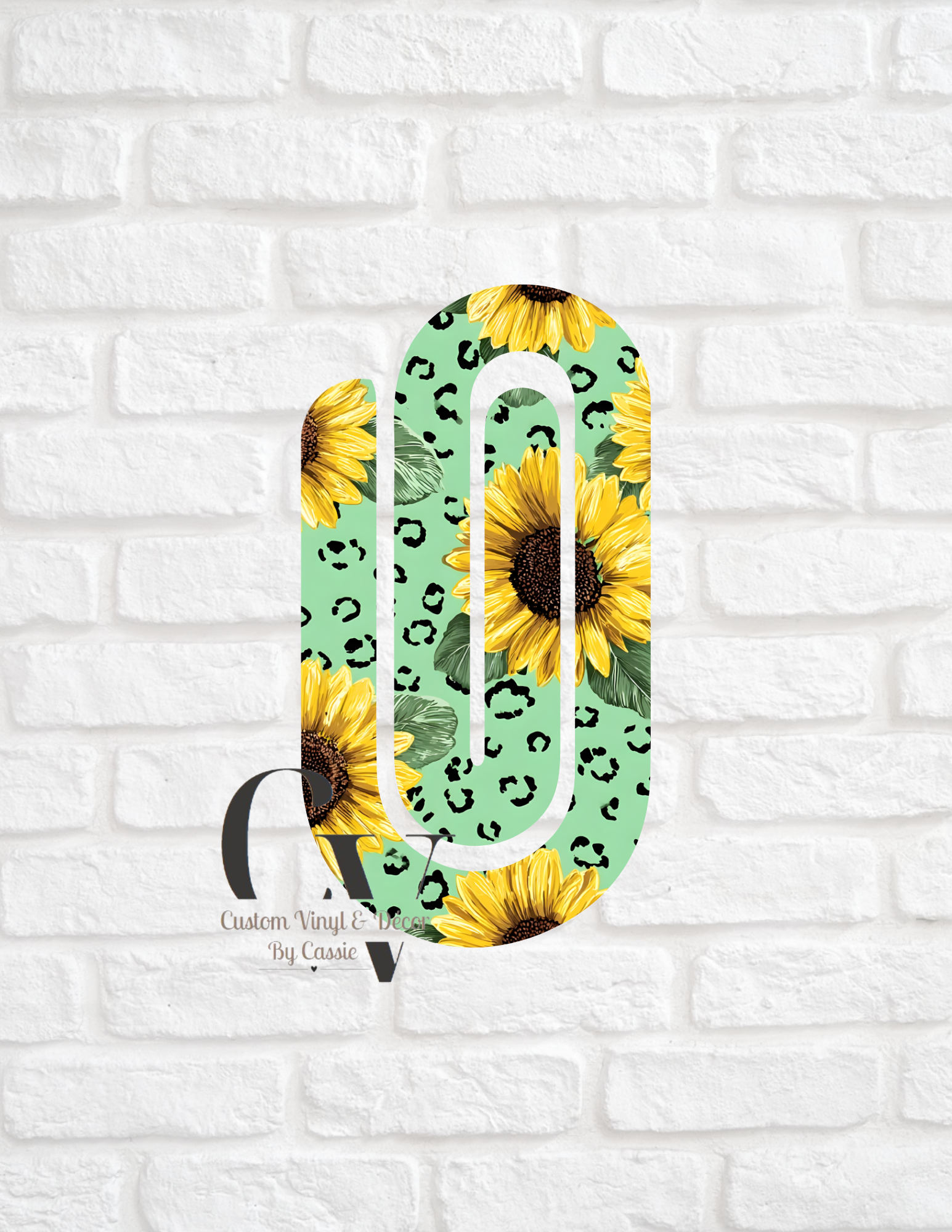 Green Sunflower Paperclip Bookmark