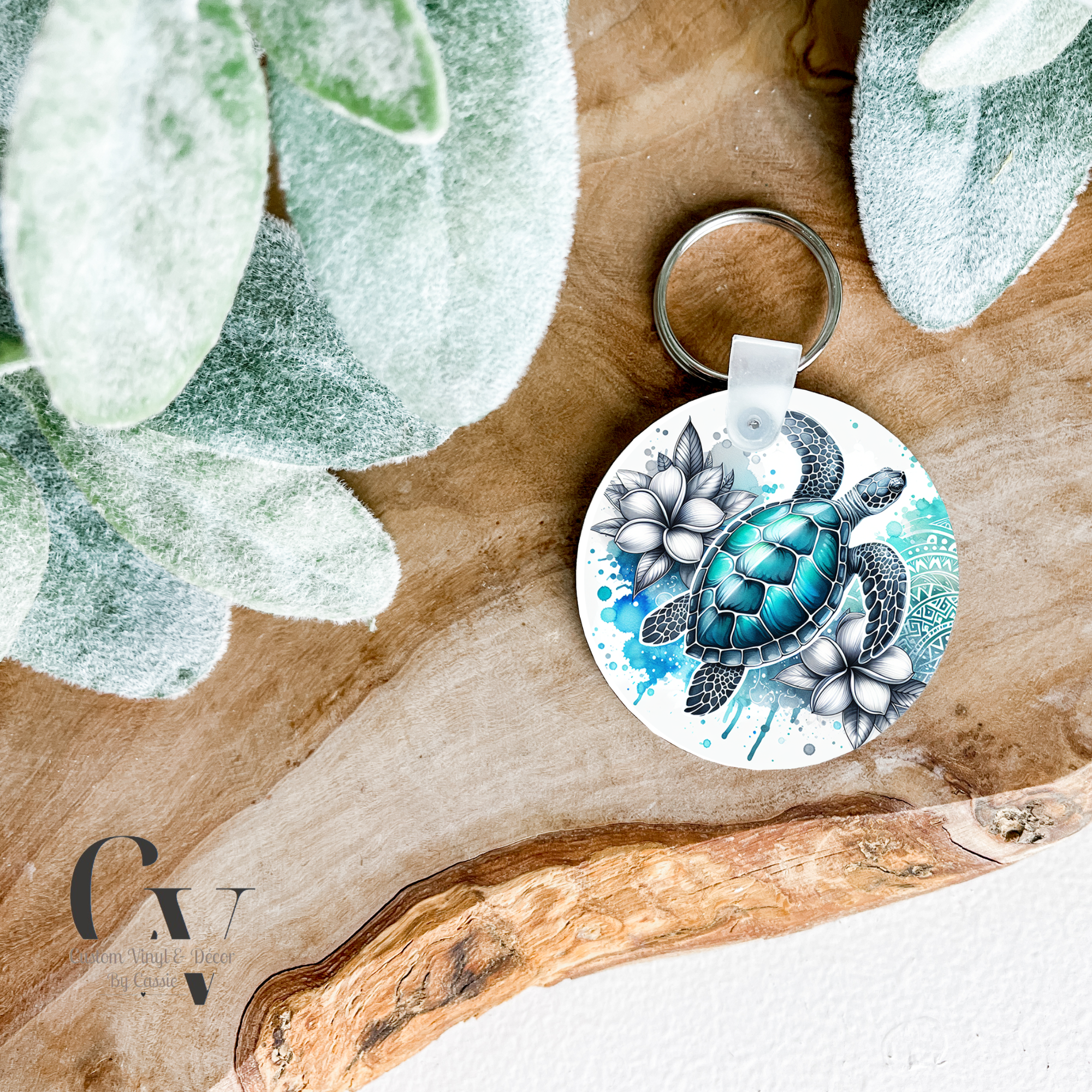 Blue Sea Turtle Keychain