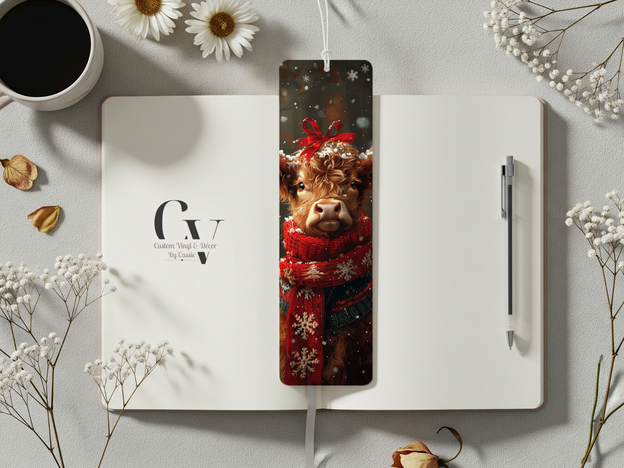 Christmas Cow Bookmark
