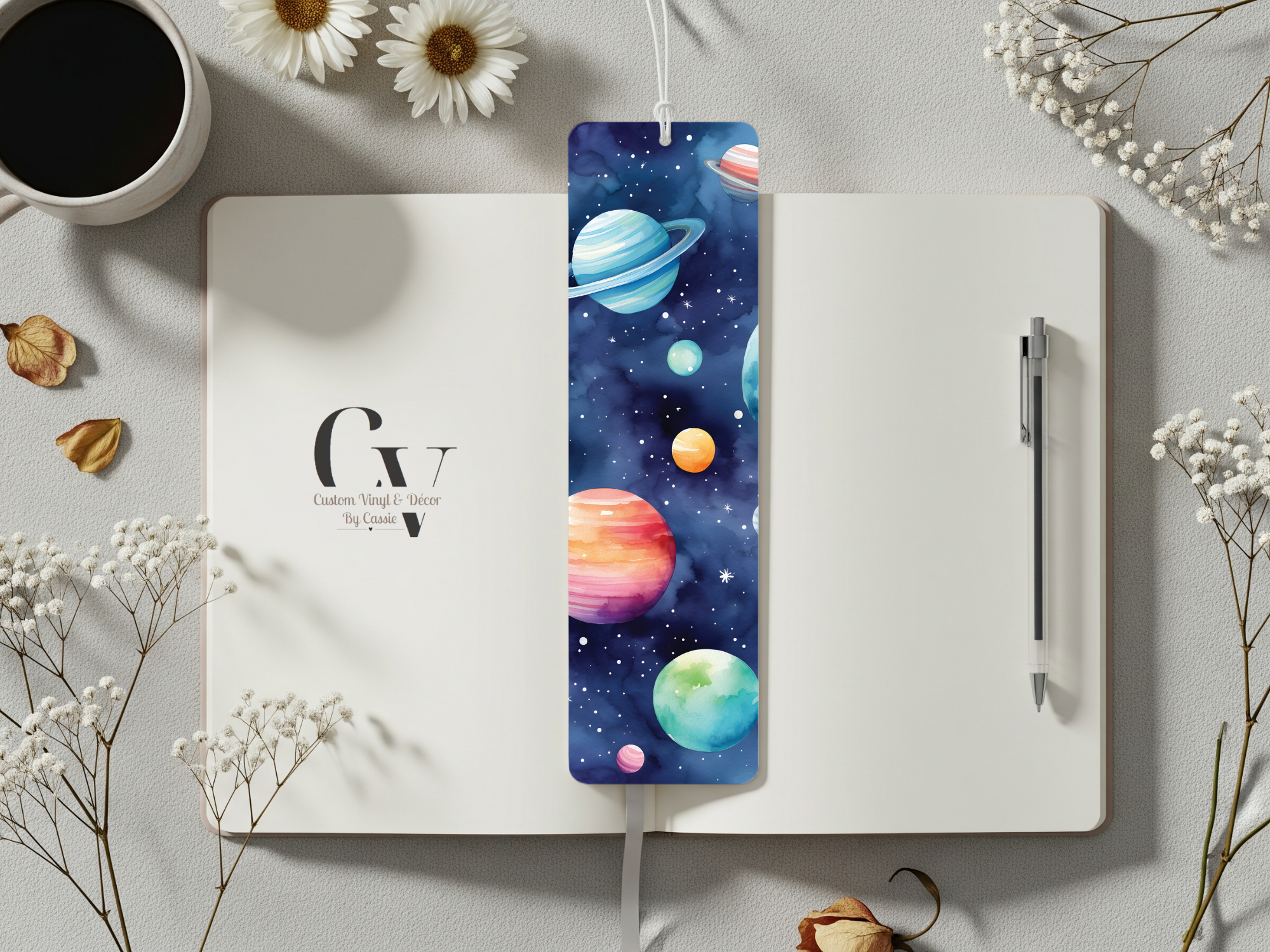Watercolor Planet Bookmark