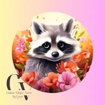 Racoon Car Coaster Set