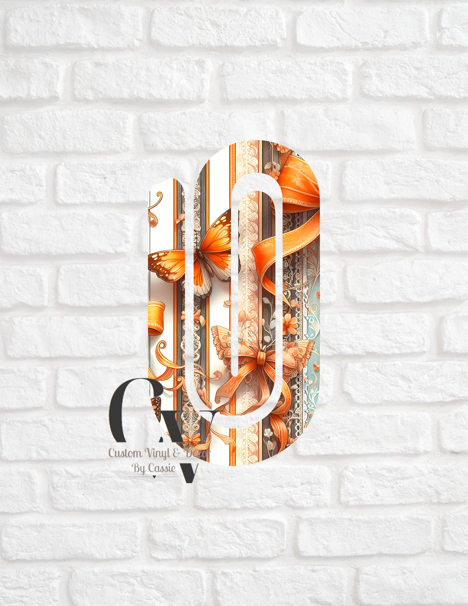 Orange Butterfly Paperclip Bookmark