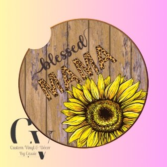 Blessed Mama Car Coaster Set
