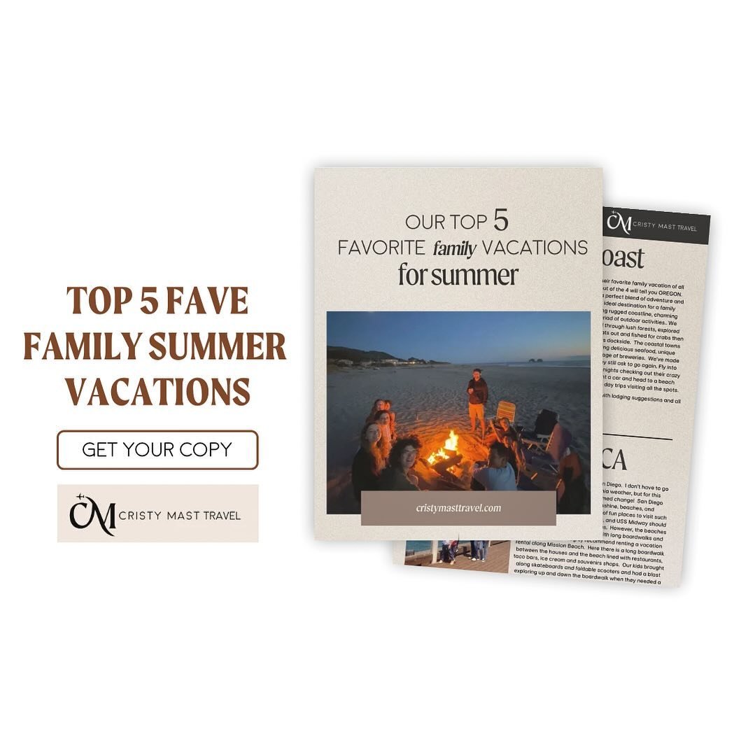 Need some inspiration for summer destinations with the family?! DM me with an email address and I&rsquo;ll send you our Top 5 Family Summer Vacay guide! #cristymasttravel #foratravel