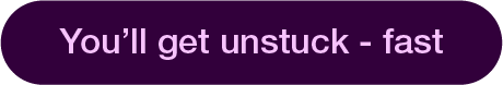 Purple banner image reading “You’ll get unstuck fast,” highlighting the quick results of Nicole Gray’s coaching program.
