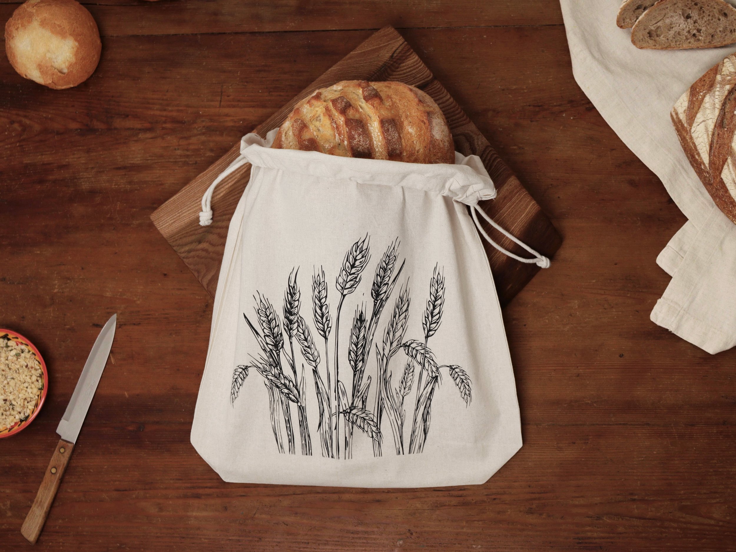 The design behind the Wheat Fields Bread Bag