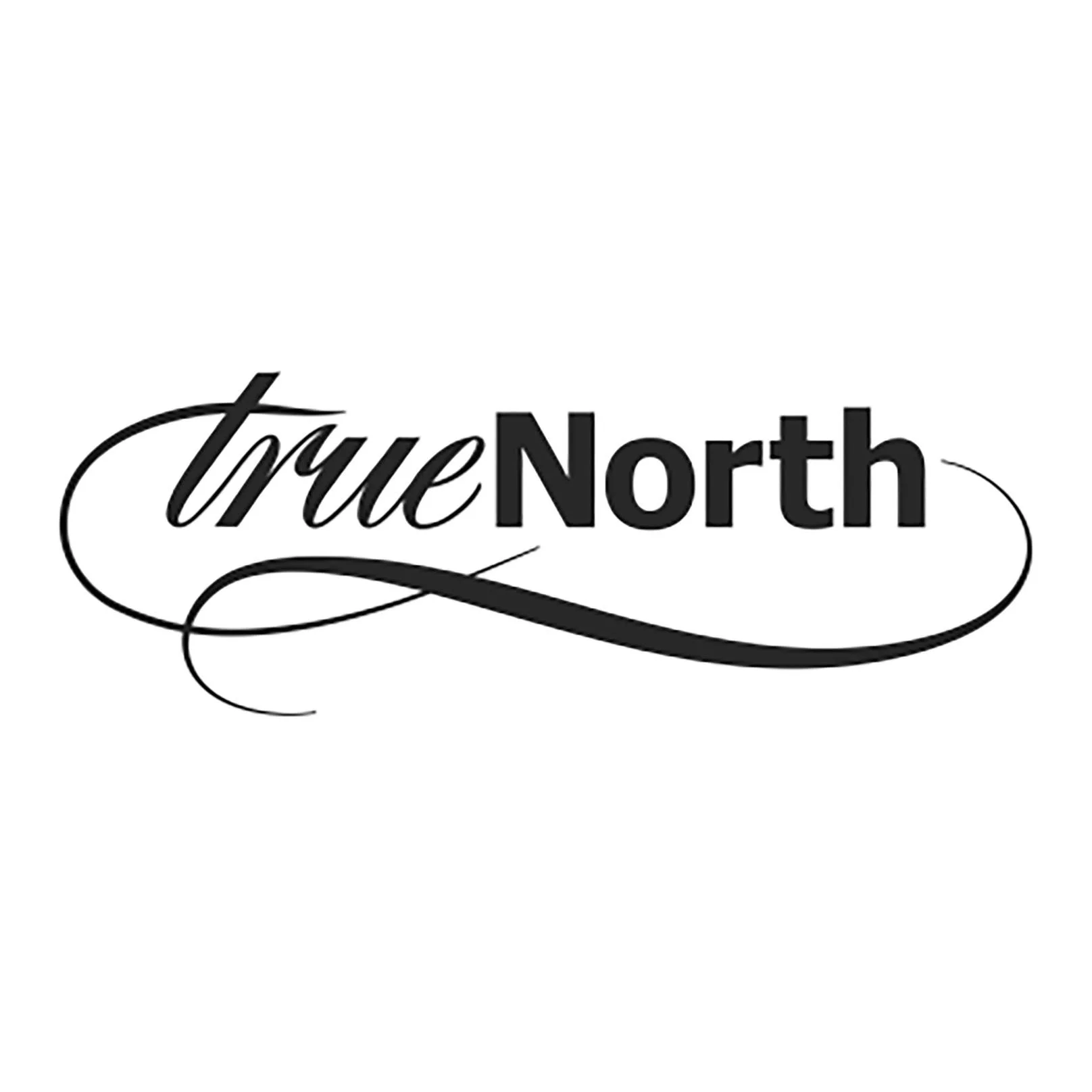 "true North" logo with stylized script and bold lettering