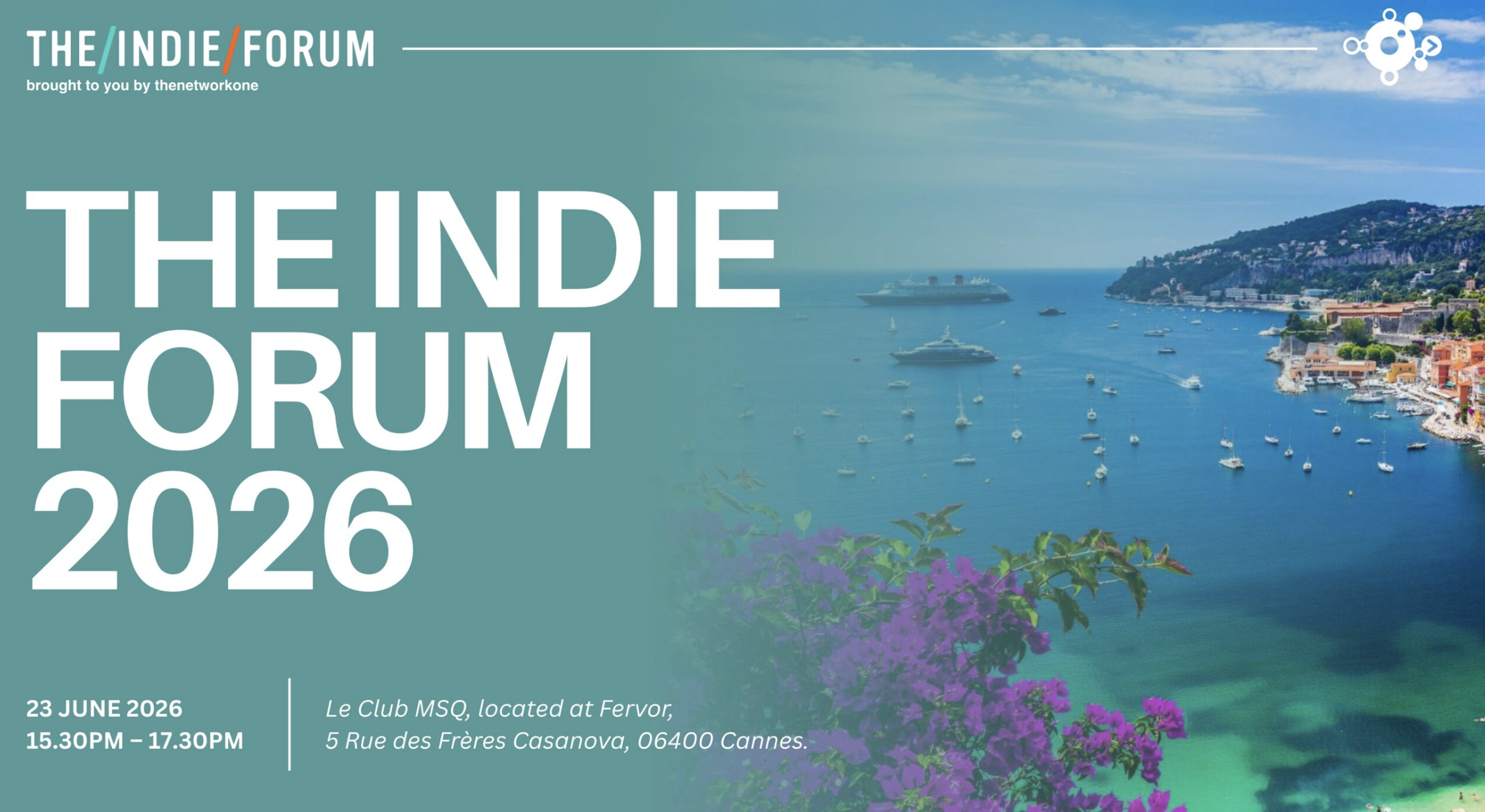 Panelist at TheNetworkOne Cannes Indie Forum 2026