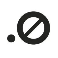 Bold circle with diagonal line and separate small dot