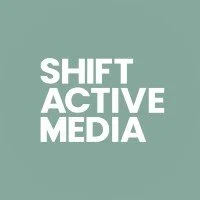Text "SHIFT ACTIVE MEDIA" on green background