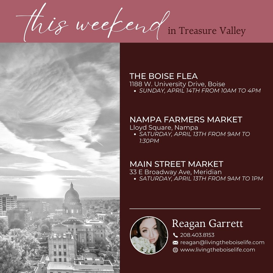 I love farmer&rsquo;s market season. 🥰 Here&rsquo;s a few markets in the valley you can check out this weekend!

🐓
🐓
🐓

#realestate
#boiserealestate
#boiserealtor
#visitboise 
#lifeinboise
#boisehomesforsale#boisepremierrealestate
#luxuryproperti