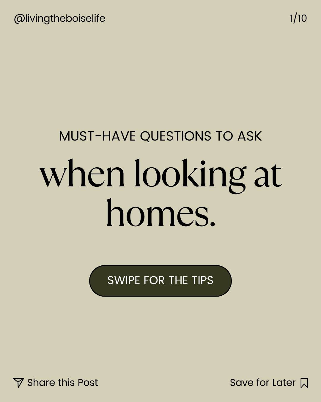When looking at houses, it's easy to get caught up in the bed-to-bath ratios and kitchen finishes, but there are far more things that can affect your quality of life. Here are some questions you should be asking when checking out properties. ⬇️

As a