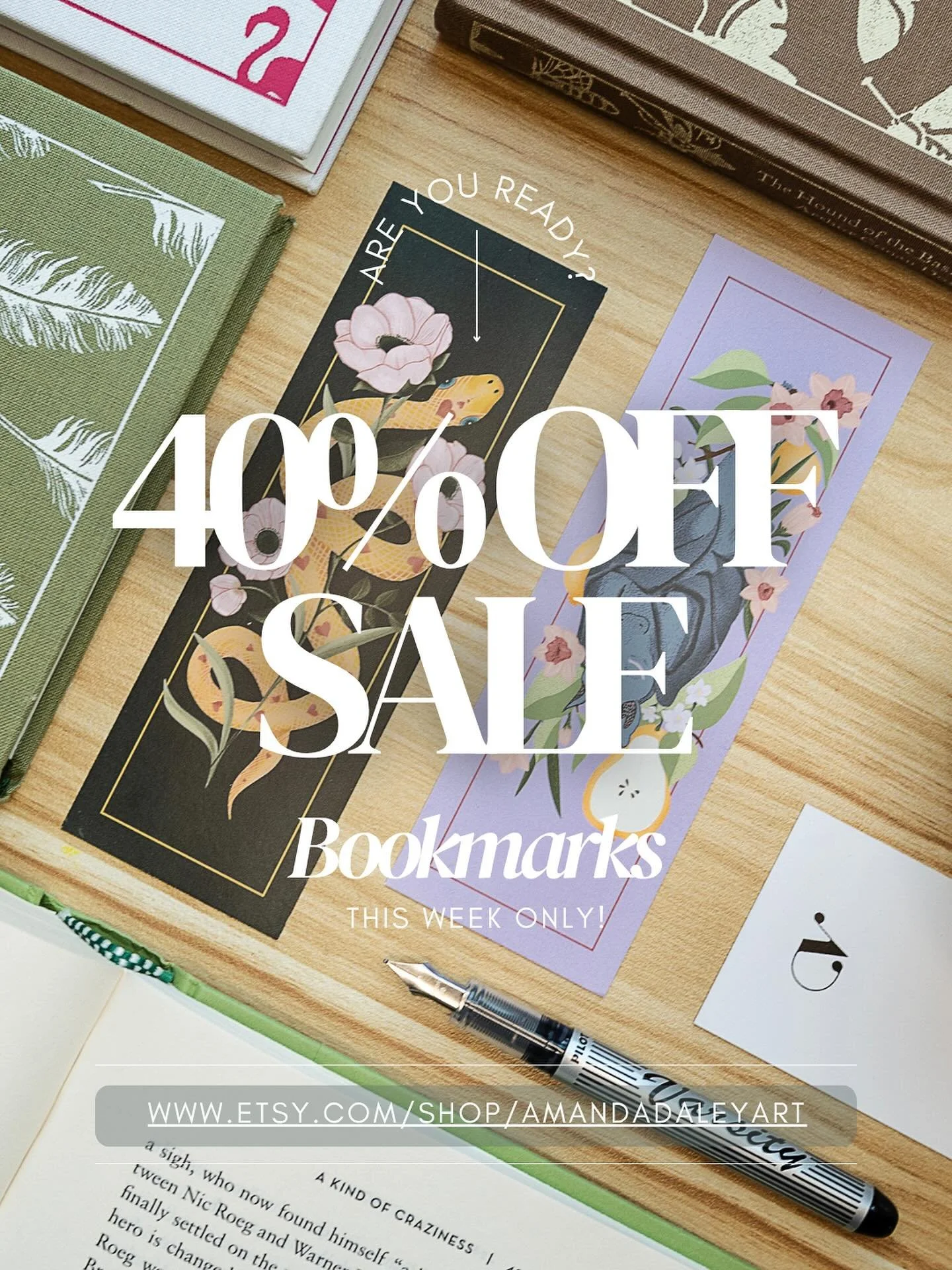 📚 Psst&hellip; your books called. They want new bookmarks. 😉

✨ 40% OFF all bookmarks ✨

I love a sweet deal so I made one just for you! 🛍️

They make awesome gifts for your favorite readers (or, you know&hellip; yourself 😉).

Only until Nov 15 &