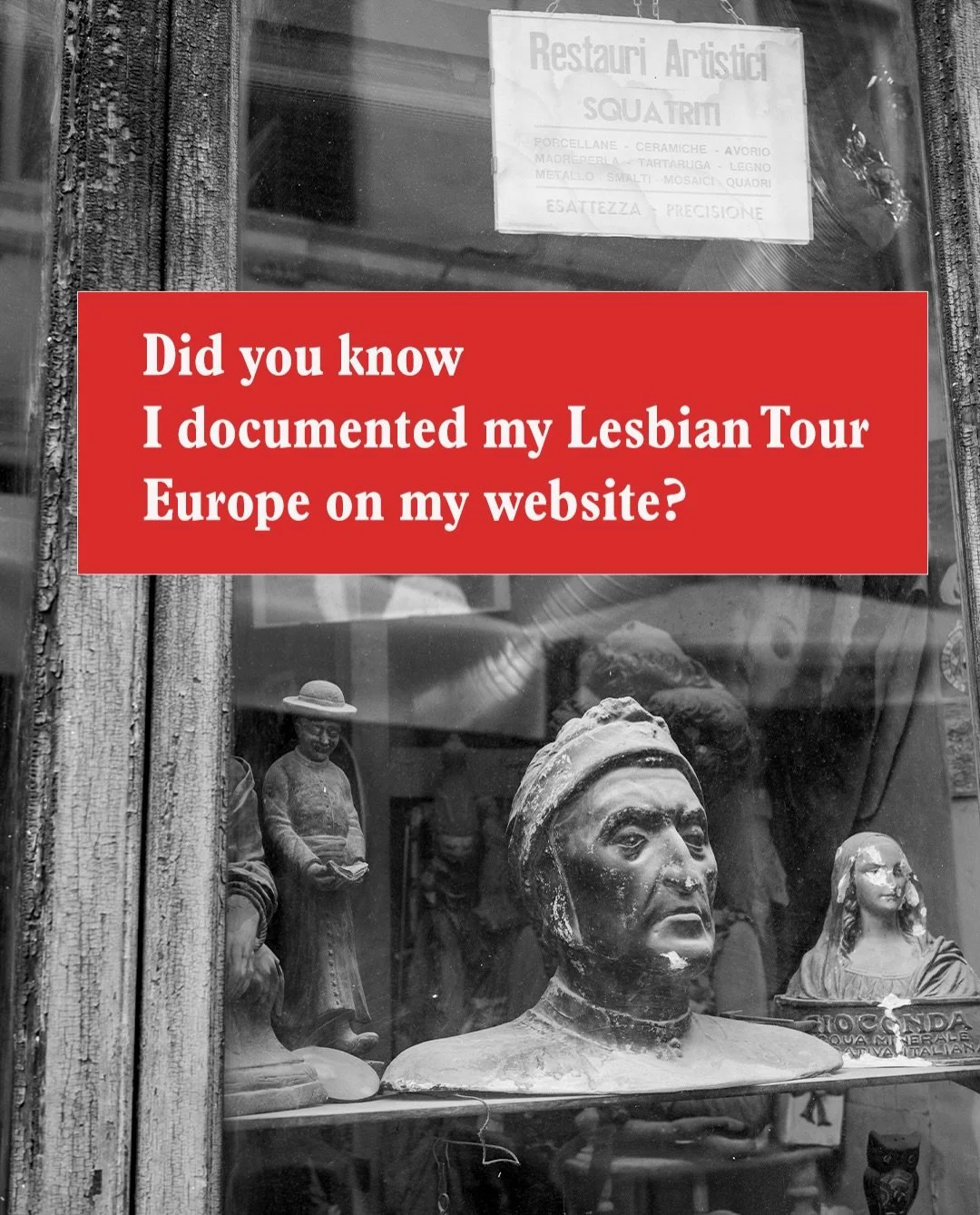 THIS IS LESBIAN TOUR EUROPE

Some of you might not know I have a website with stories from my lesbian tour. This is just me letting you know it exists.

One of my biggest shocks during the tour was that lesbians in general have failed to document our