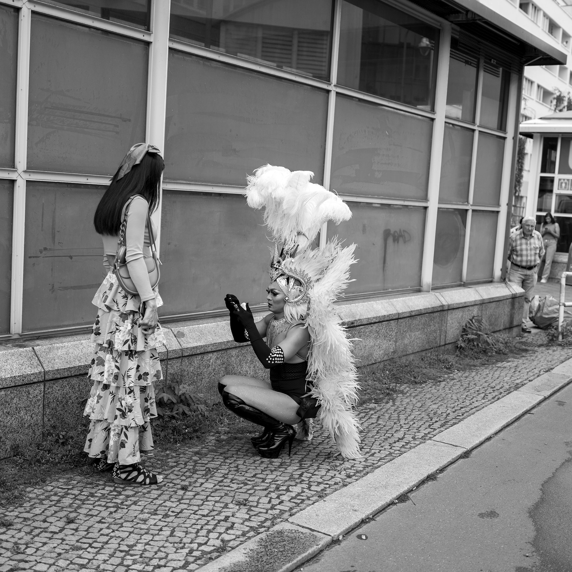 Participants marching at the Dyke March and Pride parade Berlin LGBTQ community