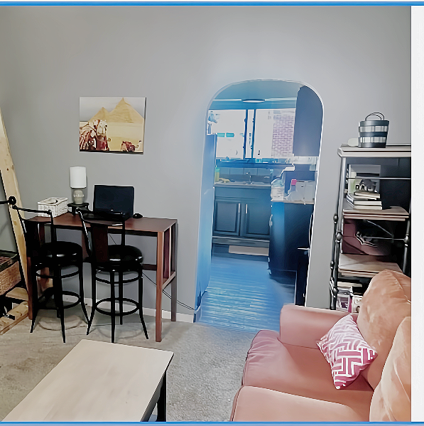 Living room of Valenti House, a 3/4 house for men in recovery from drug and alcohol addiction.