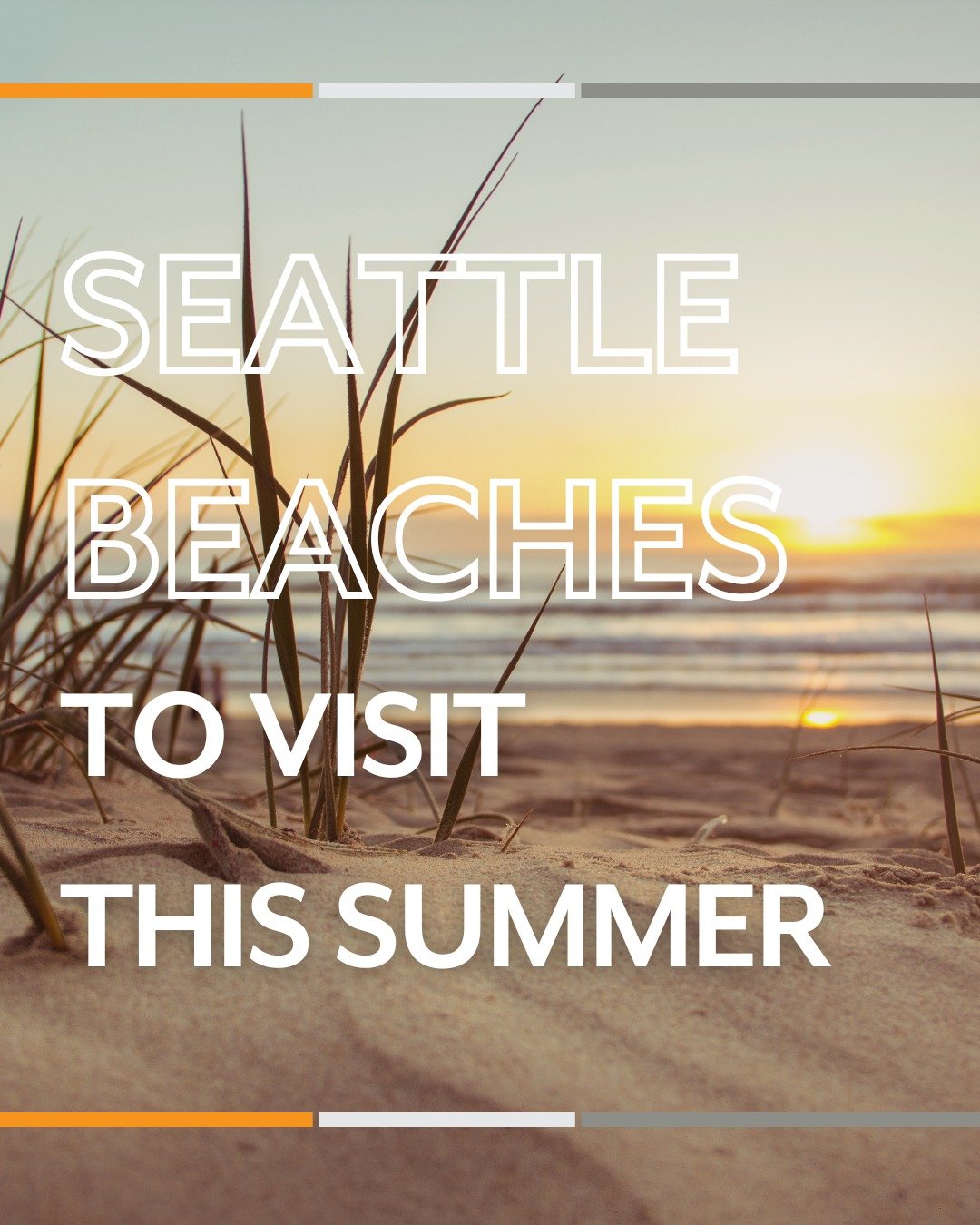 ☀️ First day of summer is here! 🌊 These Seattle area beaches are perfect for swimming, sunbathing, and strolling:

📍 Alki Beach: Known for its sandy beach, views of Puget Sound and the Olympic Mountains, and amenities like fire pits, picnic tables,