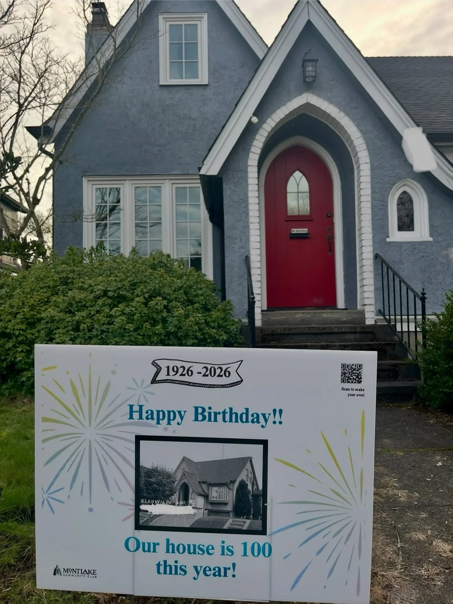 Thank you @montlakecommunityclub for this great idea to celebrate homes turning 100 years old this year! #seattle #montlake #montlakecommunityclub