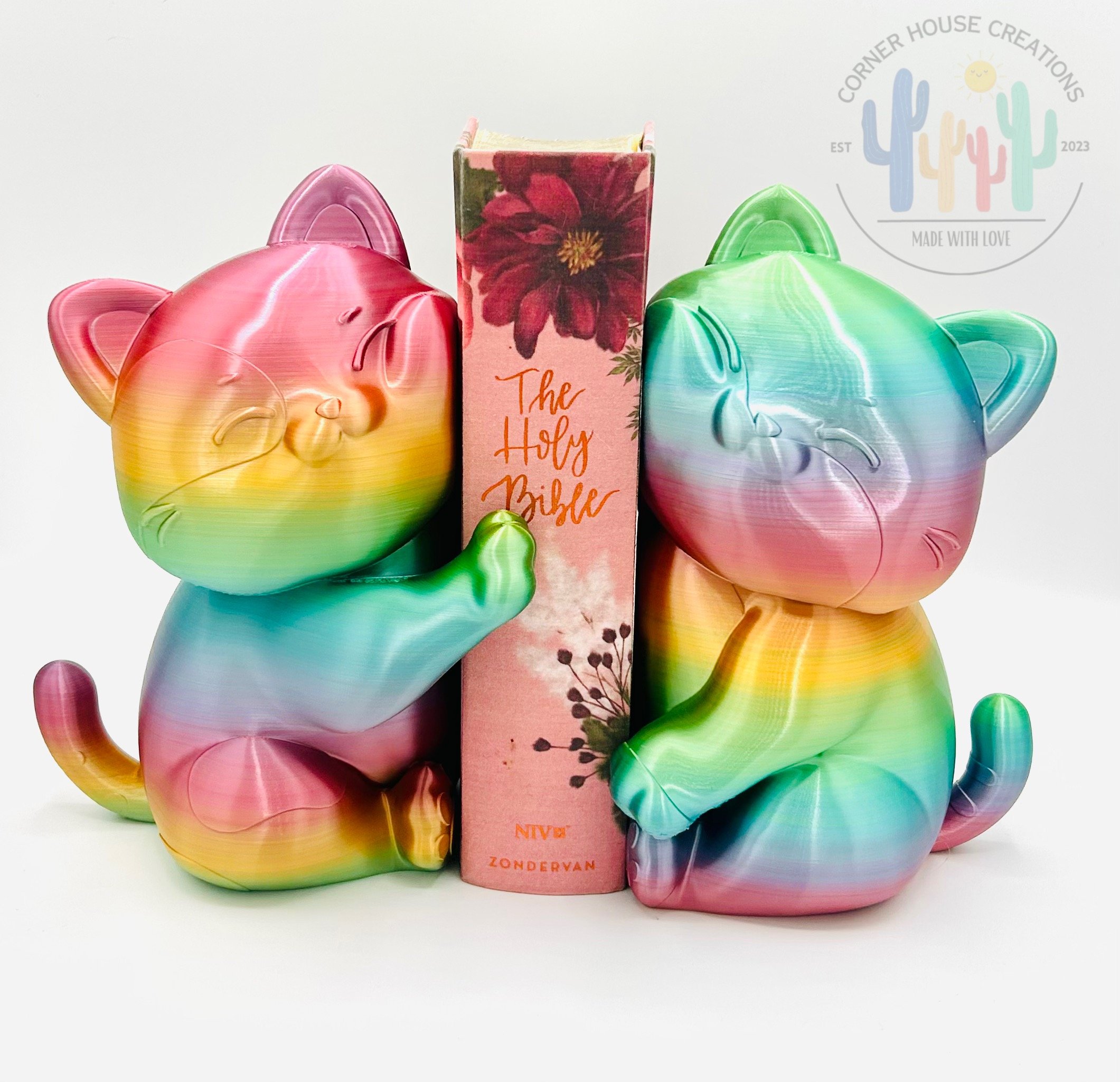 Snuggling Cat Book Holder