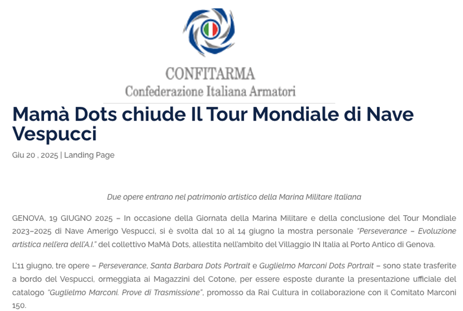 Mamà Dots chiude Il Tour Mondiale di Nave Vespucci