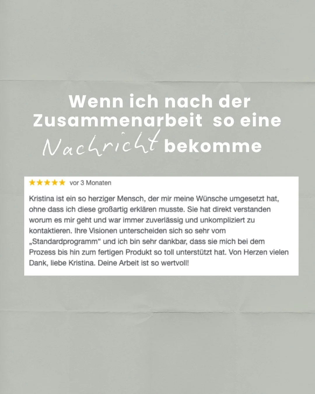 Genau daf&uuml;r liebe ich meine Arbeit.

Wenn ich etwas Sinnvolles erschaffen darf. 
Wenn Menschen sich endlich gesehen, f&uuml;hlen und ihr Au&szlig;enauftritt pl&ouml;tzlich zu Ihnen passt 🫰🏼