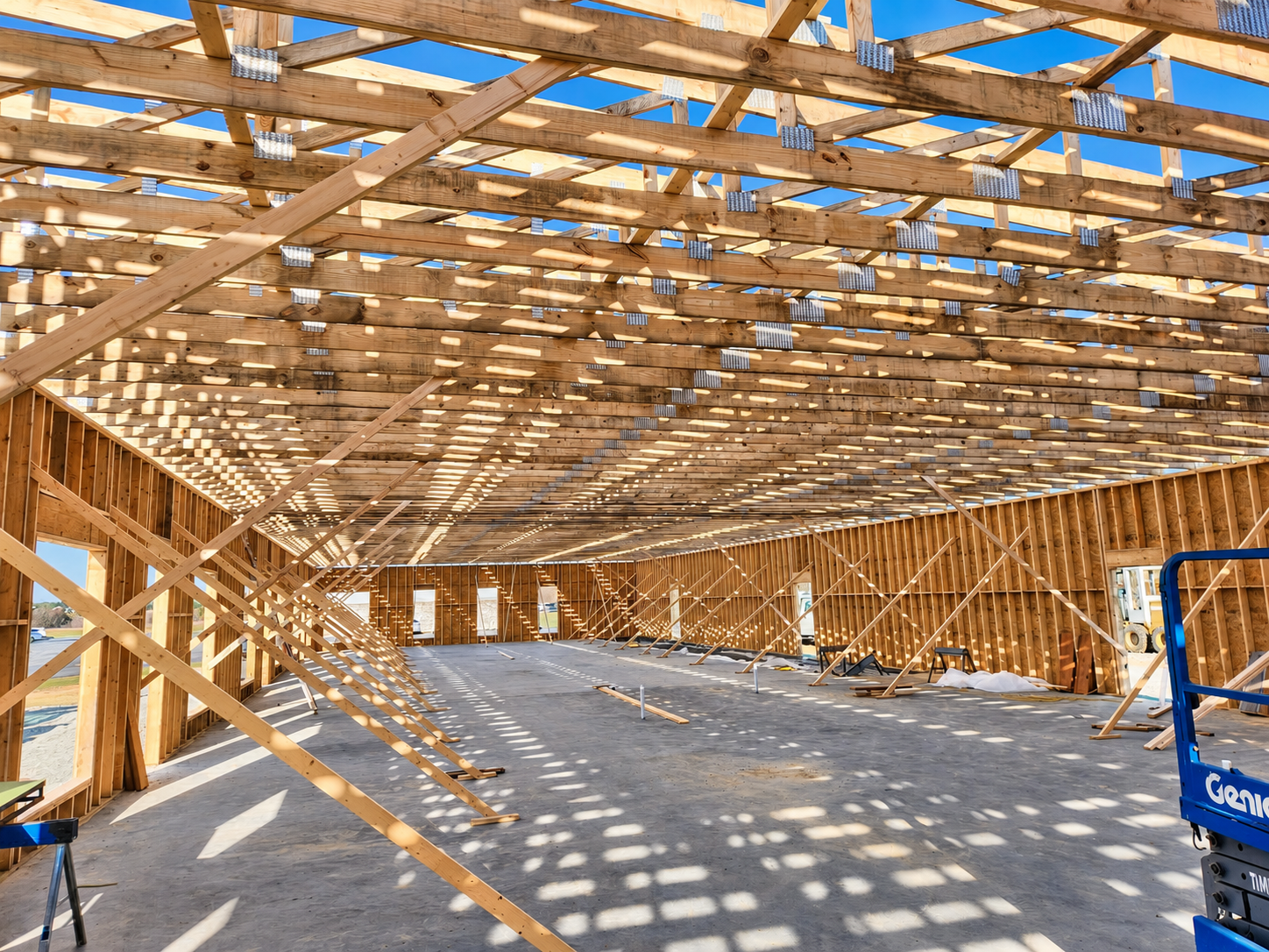 Sunlit Timber Frame Construction Interior.png