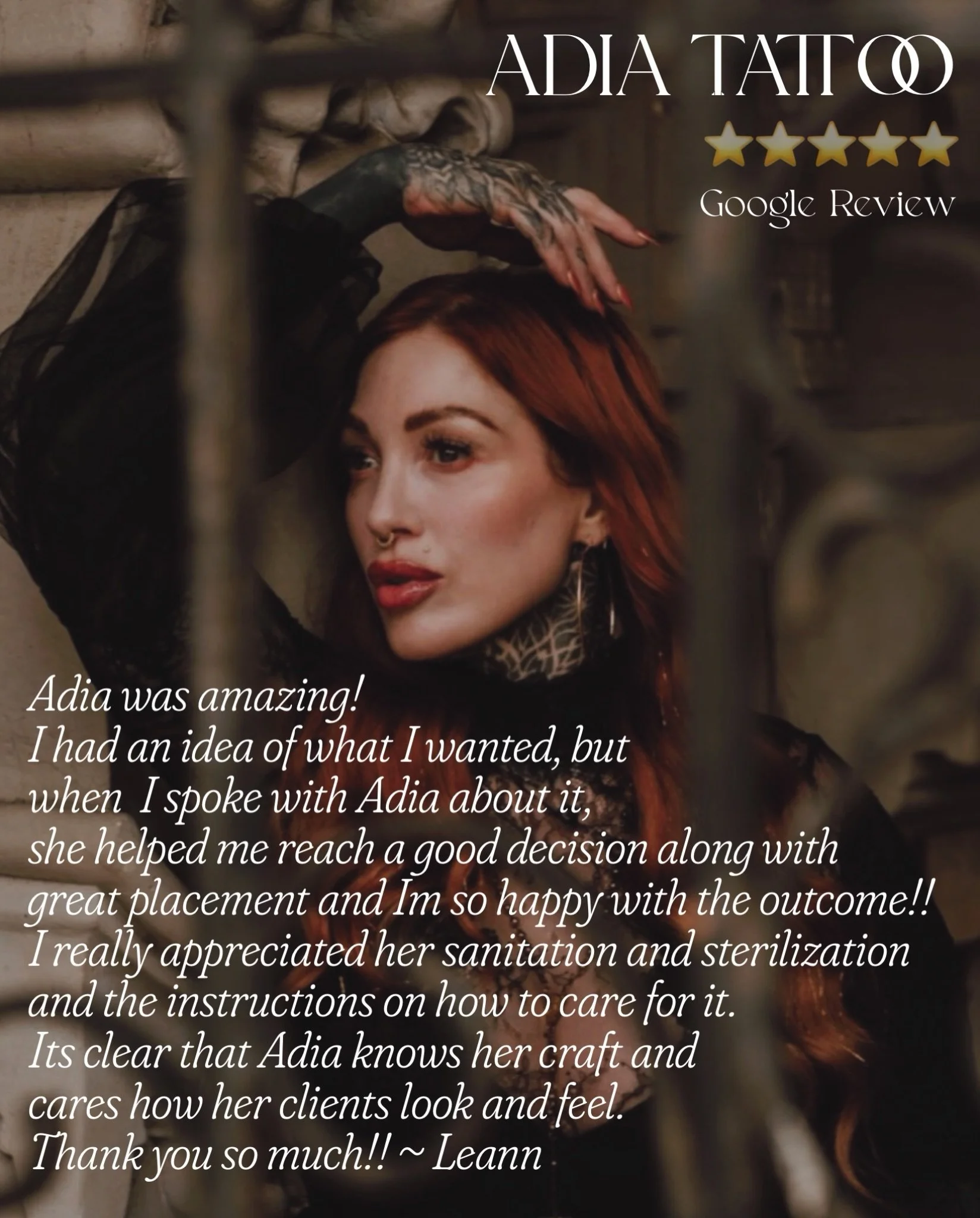 Thank you for the sweet review Leann! 🥹💋

✨Visit Adiatattoo.com to learn more about lip blushing and the other tattoo services I offer
 
✨To book an appointment, find that &lsquo;Book Now&rsquo; button in my bio
 
✨I cannot wait to meet you!