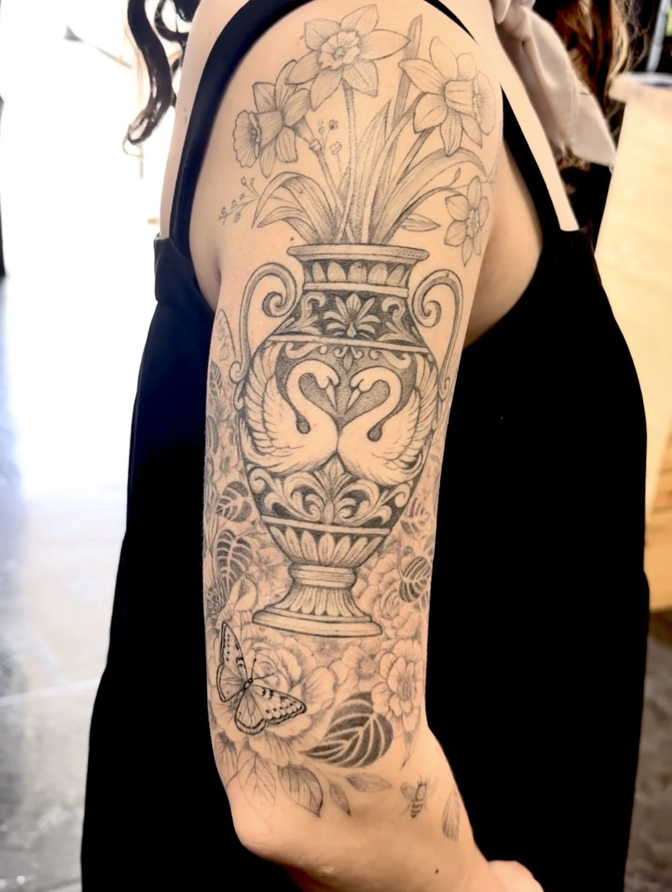Custom fine line tattoo by Adia Tattoo, San Diego tattoo artis
