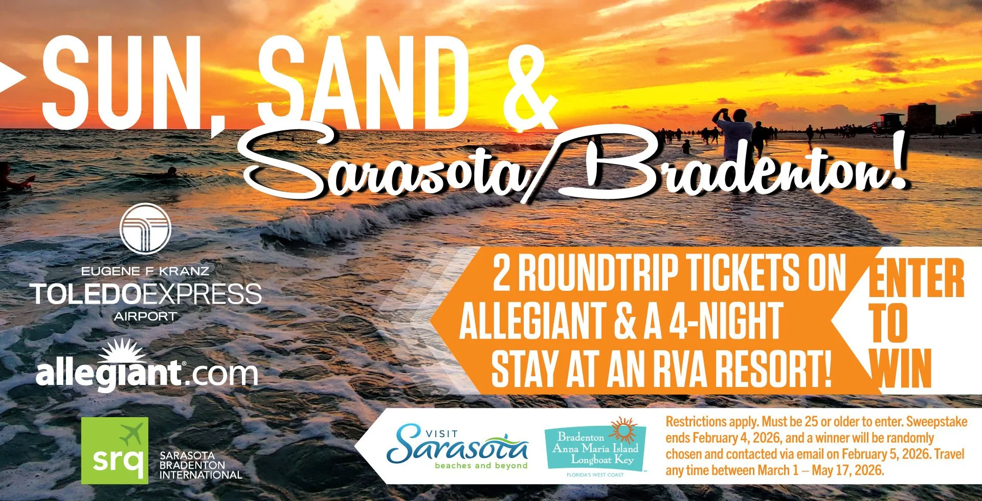 SUN, SAND &amp; SARASOTA/BRADENTON SWEEPSTAKE