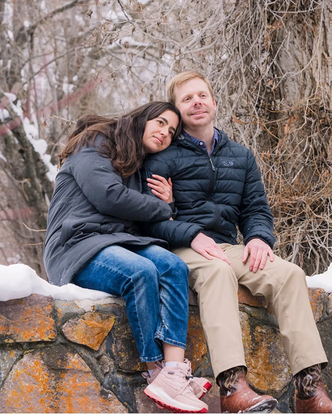 Snowy Millcreek Canyon sessions feel like stepping into a winter storybook. The crisp air, the white trails, the way couples wrap into each other for warmth; it all creates the most natural, intimate moments.

These chilly sessions always bring coupl