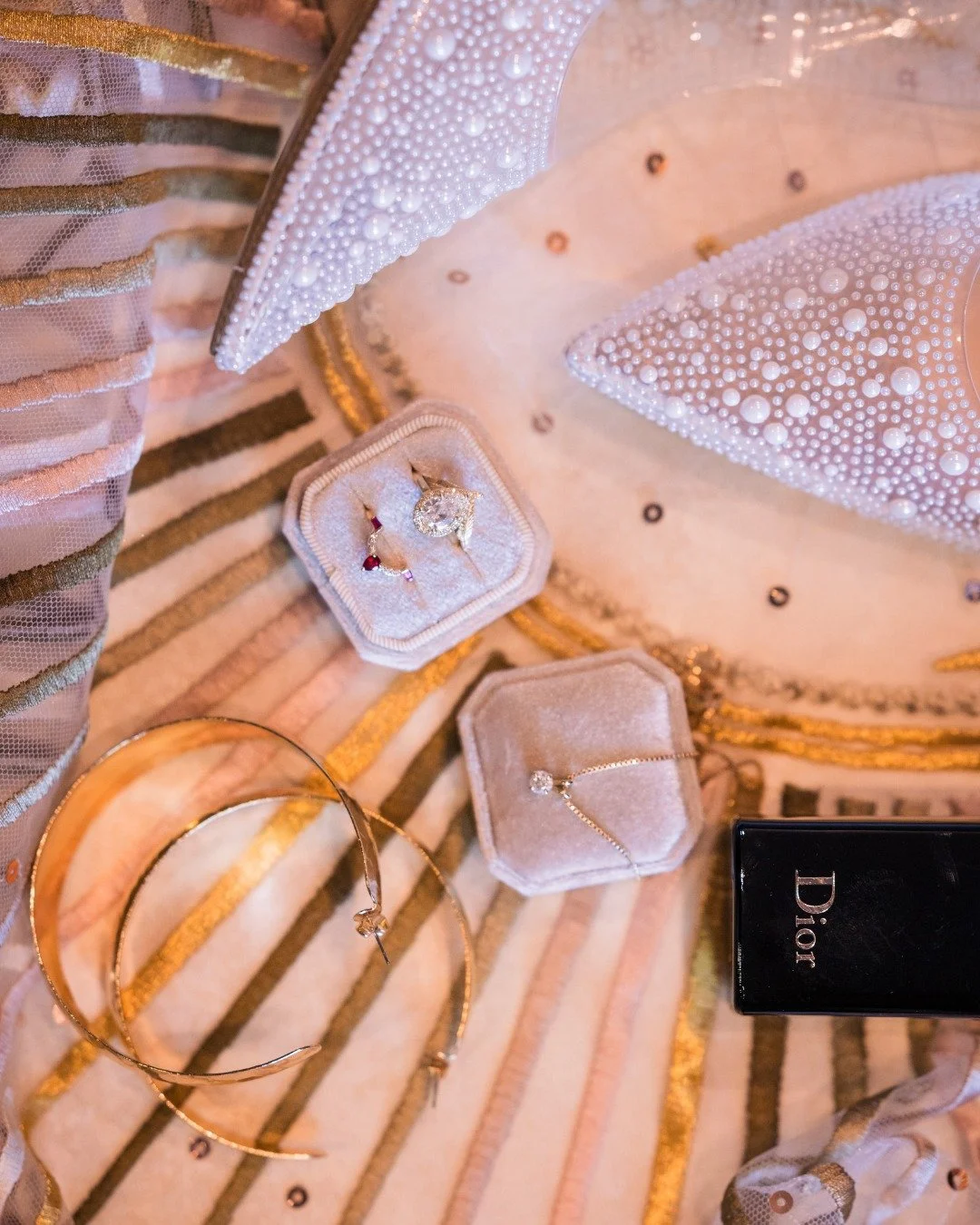 Love lives in the little moments, and the details hold them all.

Couples should prepare their details box ahead of time. Gathering your wedding day essentials (ties, invitations, jewelry, perfume or cologne, even rings) beforehand makes a world of d