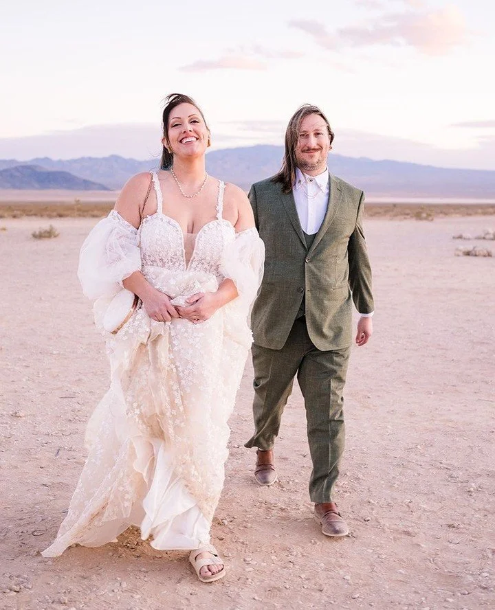 There was no timeline to chase. No audience to perform for.⁠
⁠
Just two people walking into the desert as the light faded, letting the day settle around them.⁠
⁠
The quiet moments after a wedding are often the ones couples remember most. When the mus