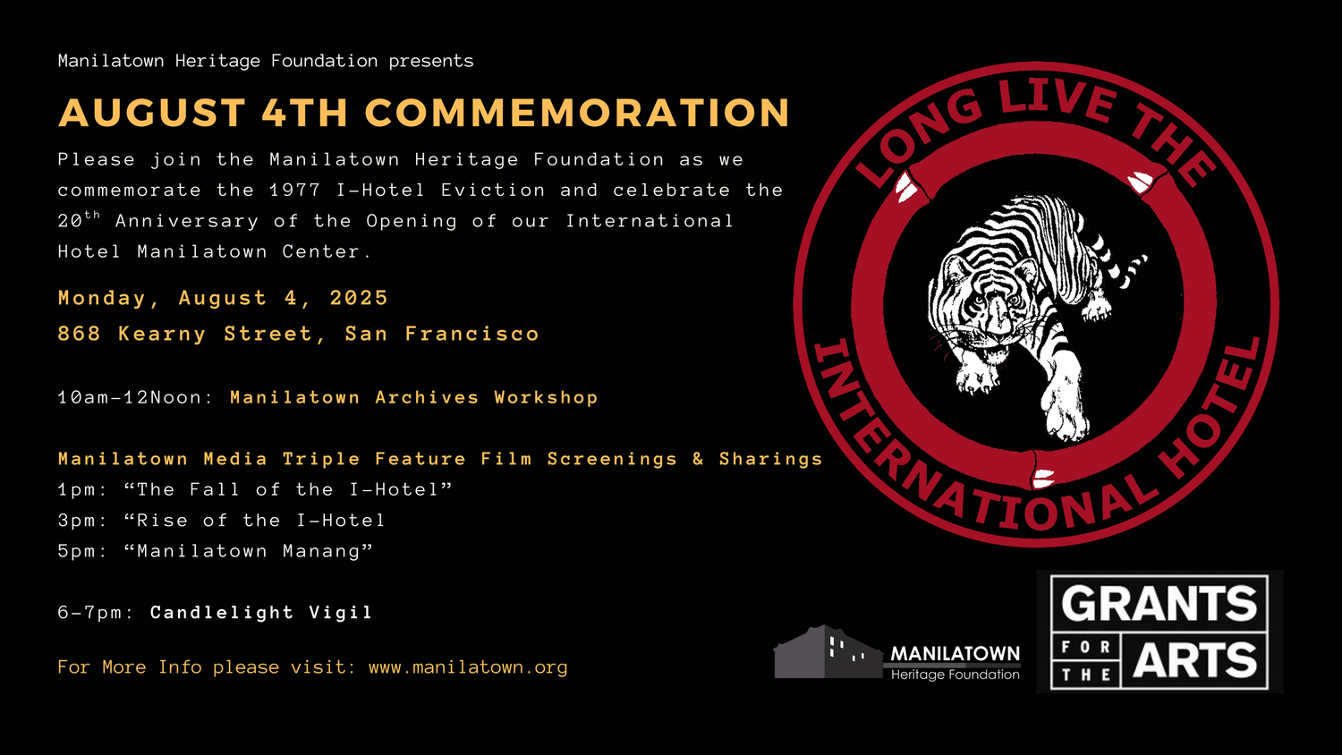August 4th Commemoration & Celebration — Manilatown Heritage Foundation