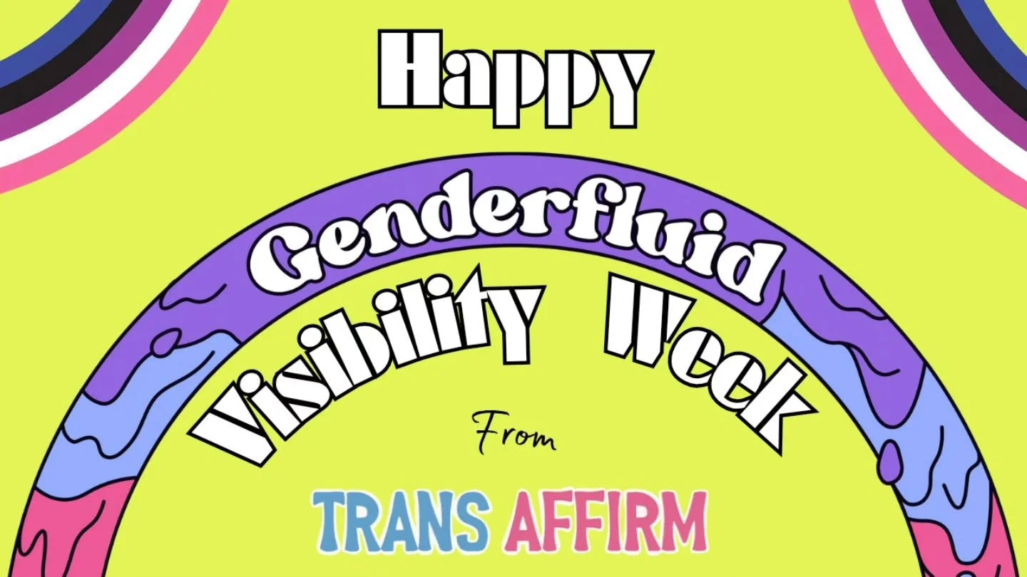 🌈✨ It’s Genderfluid Visibility Week!✨🌈
Genderfluid folks are an important part of our community — people whose gender identity isn’t fixed and may shift or change over time. That might mean feeling more masculine some days, more