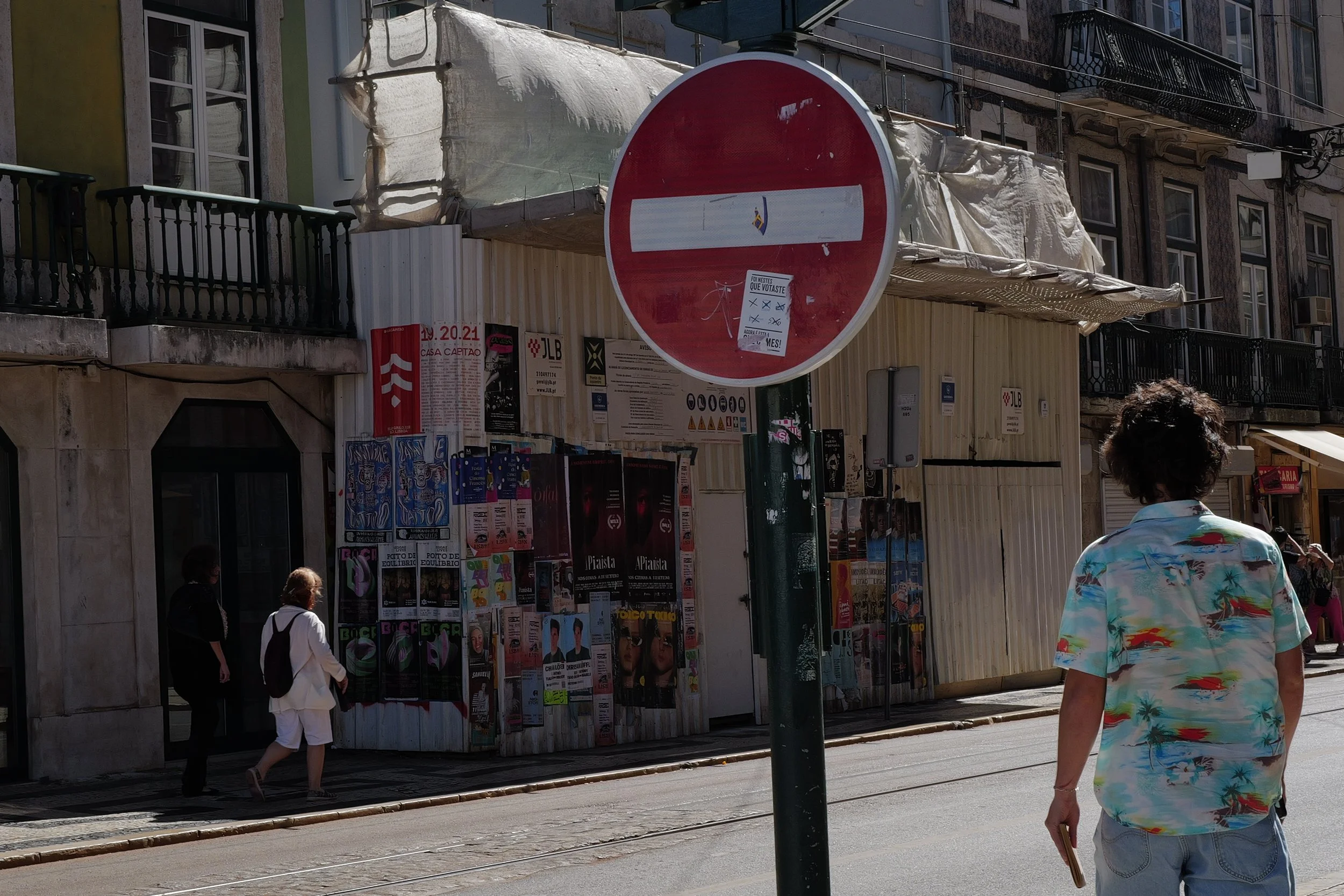 Street sign Crossing Lisbon Portugal