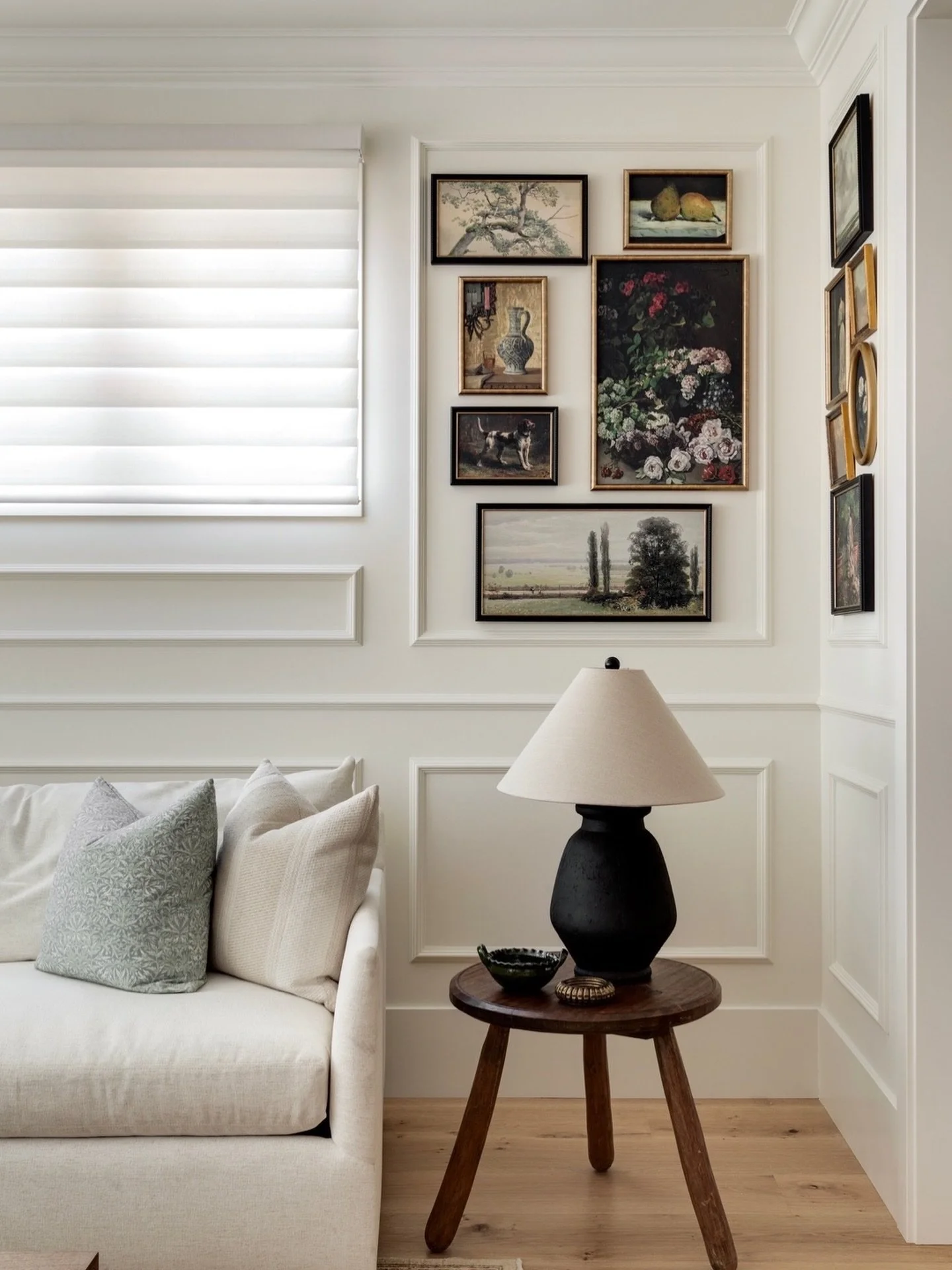 Layered. A layered interior is at the heart of what we do&mdash;whether through fabrics, furniture, artwork, or the mix of all three. This beautiful corner from #AVDHeritage features a curated gallery wall that brings depth, character, and warmth to 