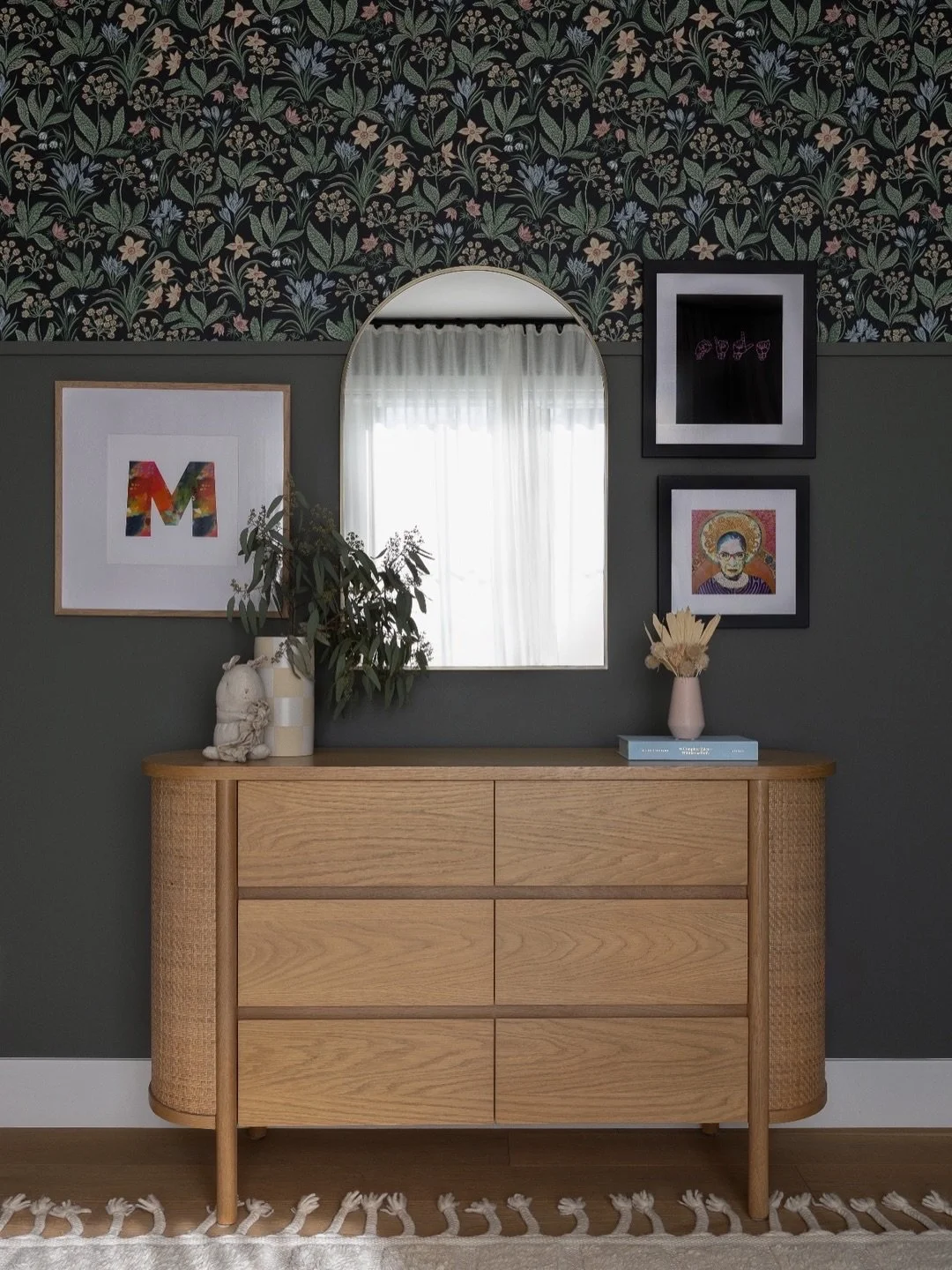 Two-Tone done right. We&rsquo;re a little obsessed with this kids&rsquo; room at #AVDBritannia. Rather than wallpapering the entire wall, we introduced a tailored moulding detail and layered it with paint to break things up. The result? Graphic, bold