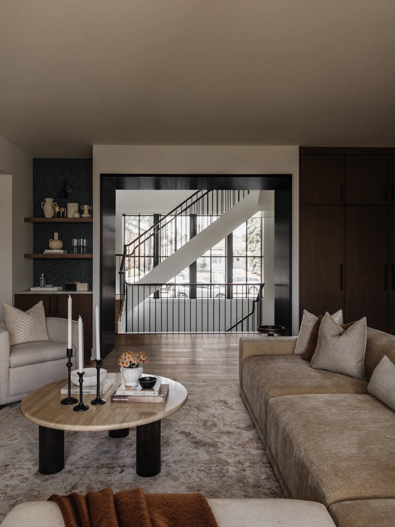 Lounge. Framed by beautiful views from every angle, the lounge at #AVDParkHill is designed as a place to slow down. A comfortable, layered setting that invites you to put your feet up and take in the quiet beauty of this thoughtfully designed home. S