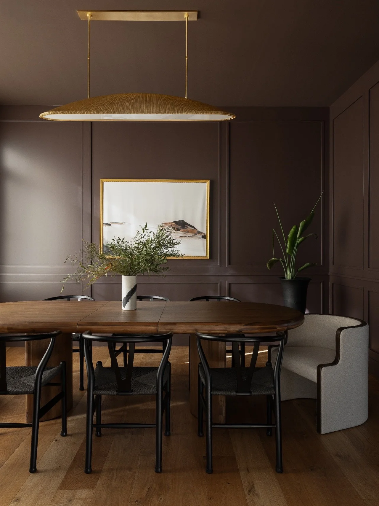 Glow Up. Nothing like a dining room refresh. We leaned into a bold colour-drench moment and layered in new furniture and lighting to bring the space to life. The result? A warm, inviting room that&rsquo;s perfect for hosting chic get-togethers and lo