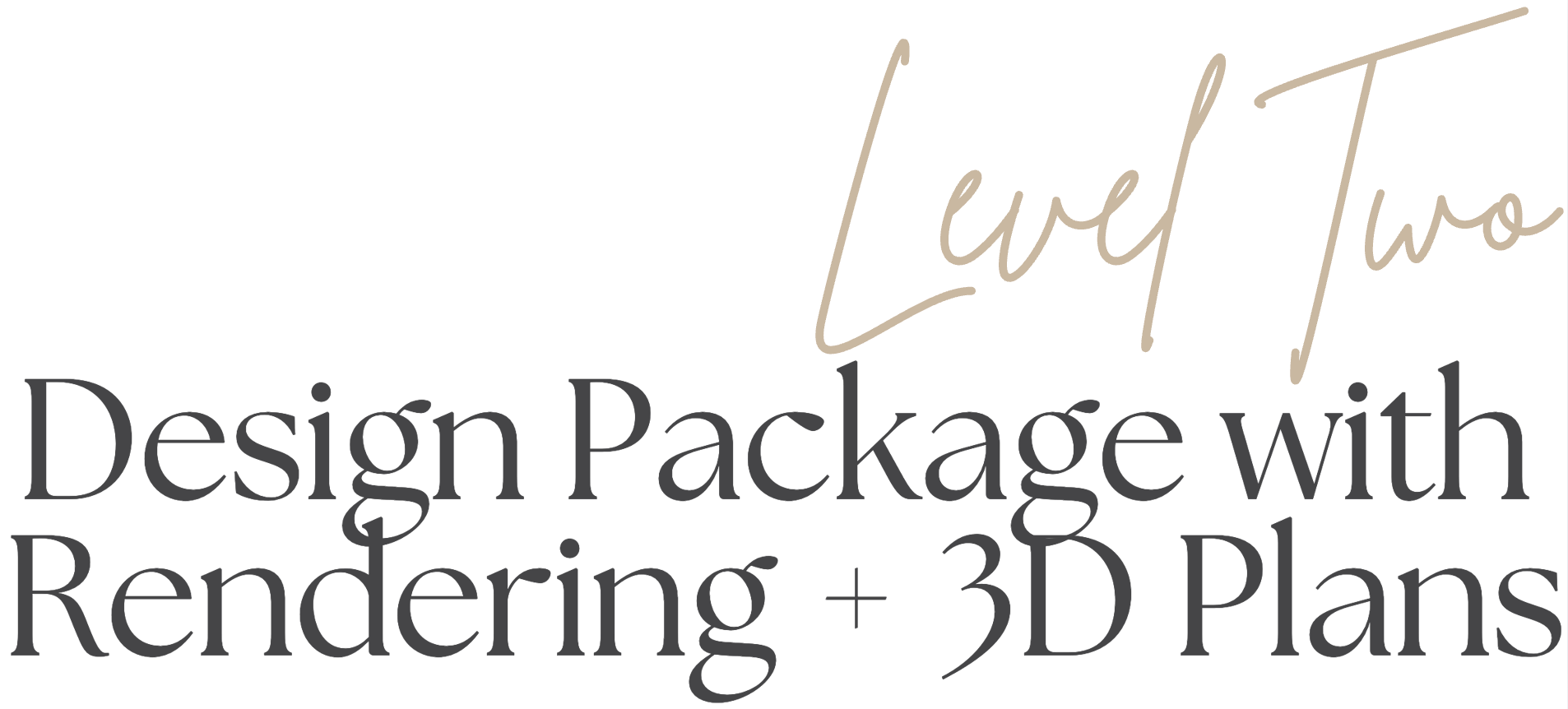 Level Two - Design Package with rendering & 3D plans