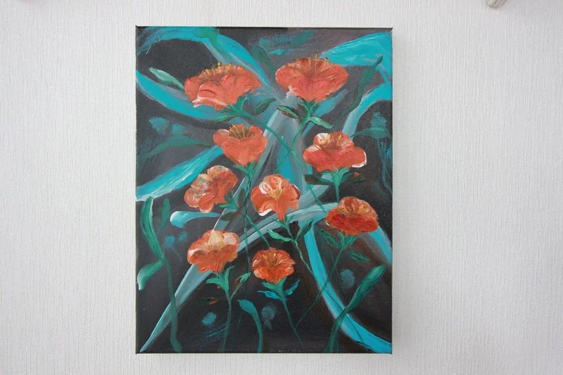 Orange Poppy Swirls wall 2.JPG
