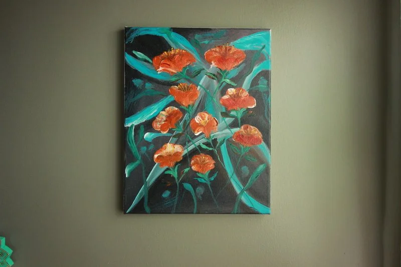 Orange Poppy Swirls wall.JPG